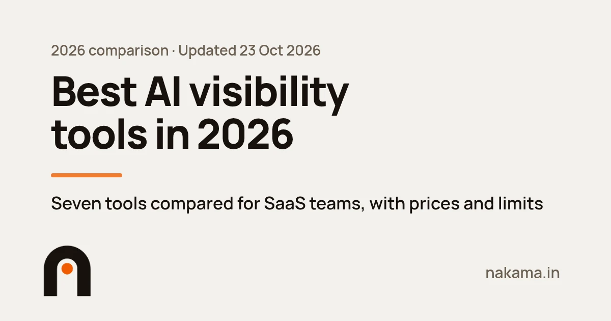 Best AI visibility tools in 2026, a comparison guide by Nakama Growth