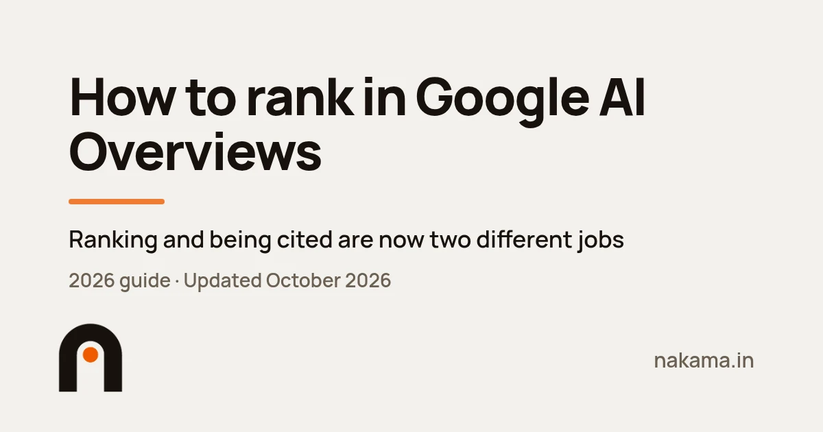 How to rank in Google AI Overviews, a 2026 guide by Nakama Growth
